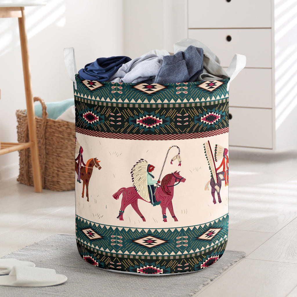 Native American Chief Horse Laundry Basket WCS
