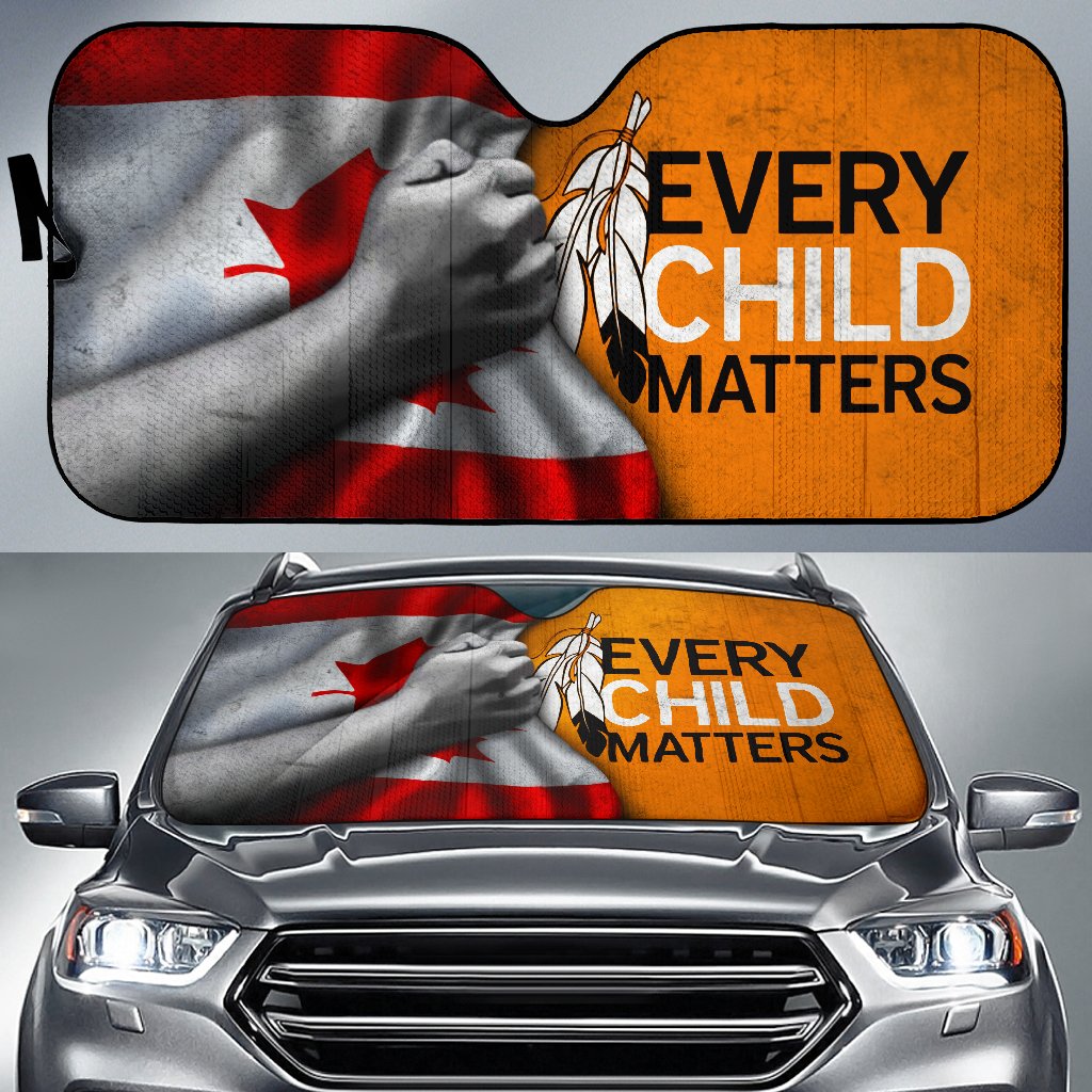 Every Child Matters Canada Flag Auto Sun Shade Sign Movement Orange Day Shirt Merch WCS