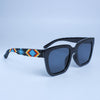 Dark Blue Pattern Handmade Beaded Sunglasses SG01
