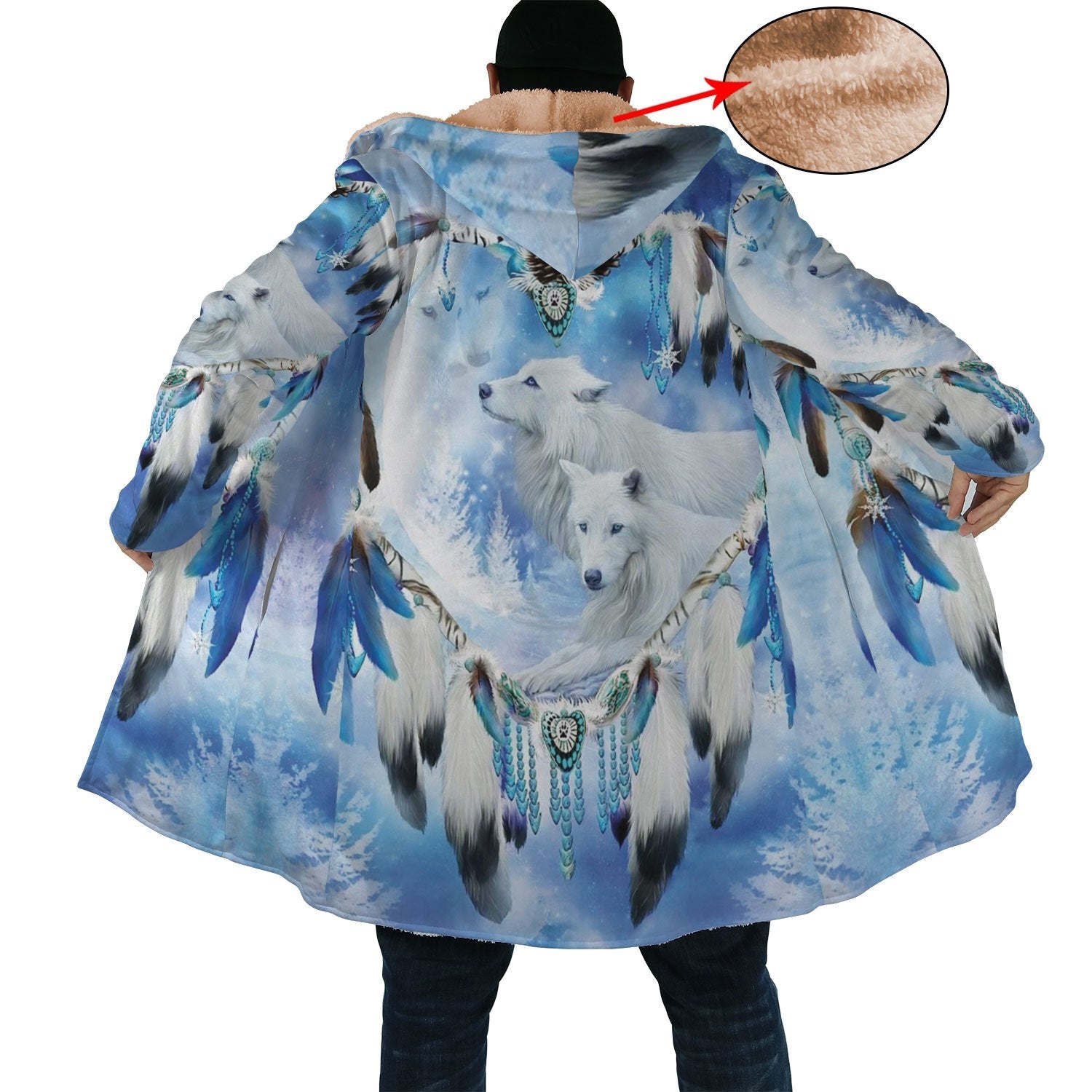 White Wolf Feather Cloak - Native American Pride Shop