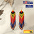 Blue Red Ethnic Beaded Handmade Earrings For Women
