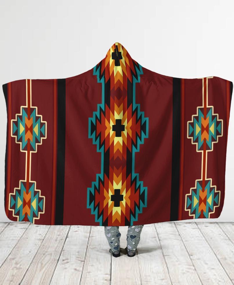 Brown Pattern Hooded Blanket WCS
