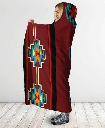Brown Pattern Hooded Blanket WCS