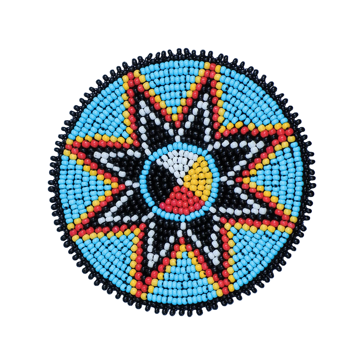 Medicine Wheel Star Handmade Beaded Patch Necklace