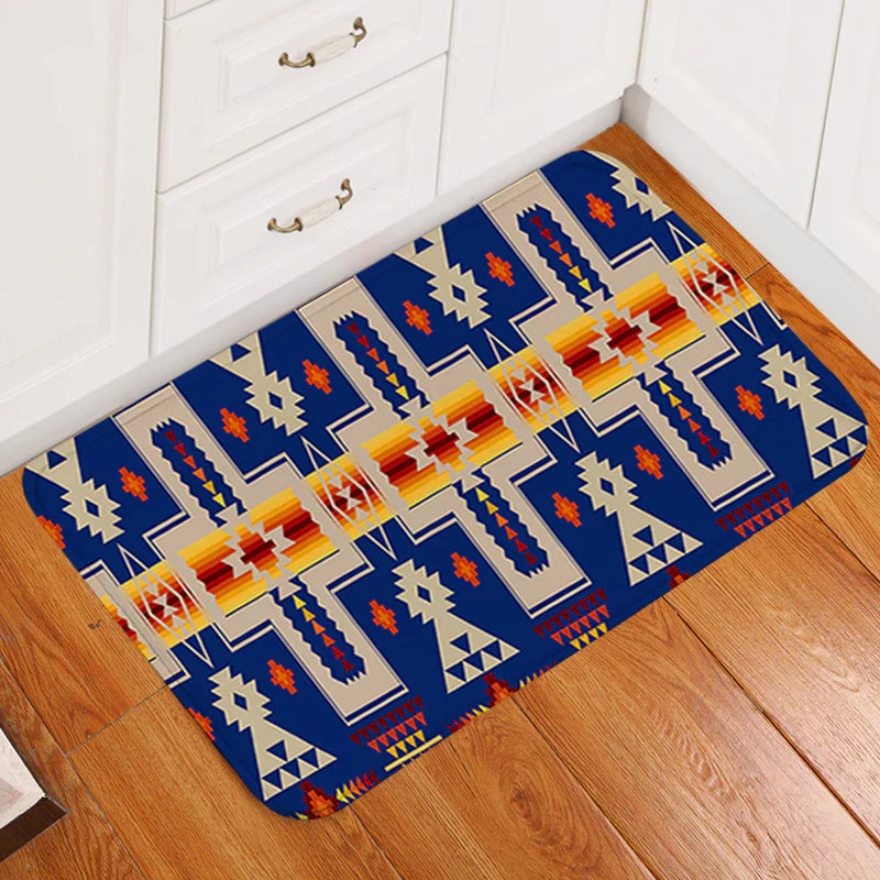 Navy Tribe Design Native American Doormat WCS