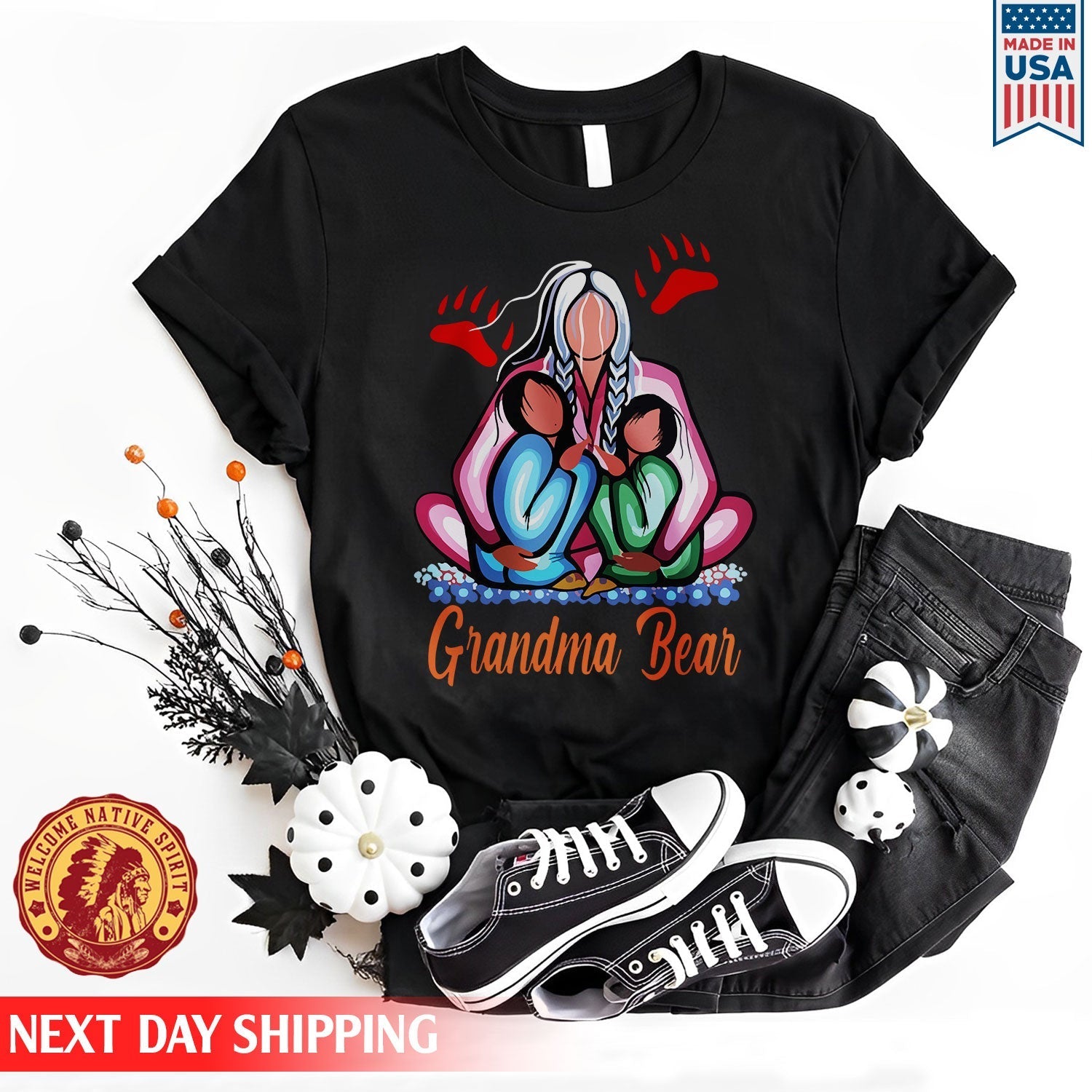 Native American Grandma With Grandniece Unisex T-Shirt/Hoodie/Sweatshirt