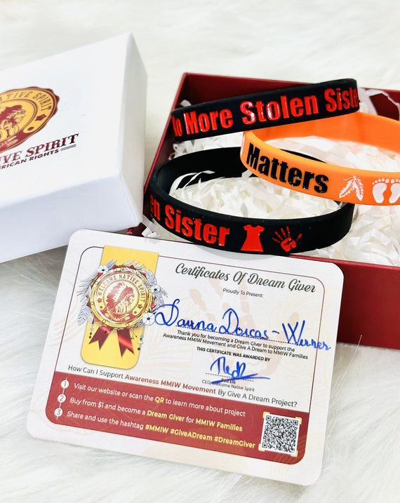 MMIW No More Stolen Sisters Silicone WristbandDebossed Color V001