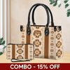 Personalized Leather Handbag for Women - Design Patterns Boho Aztec Style LB01