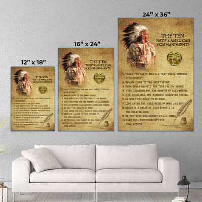 The Ten Native American Commandments Of Chief Poster
