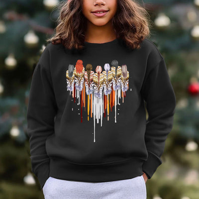 Native American Women Feather Heart Unisex Hoodie/Sweatshirt/T-Shirt