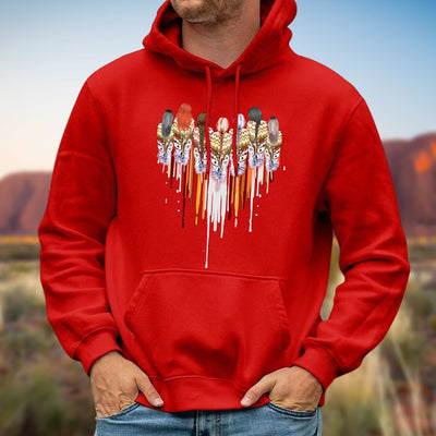 Native American Women Feather Heart Unisex Hoodie/Sweatshirt/T-Shirt