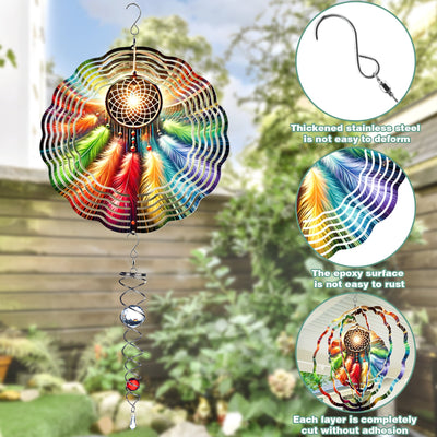 Colorful Native American Dreamcatcher Wind Spinner