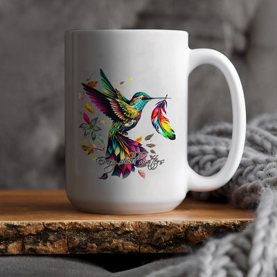 Every Child Matters Hummingbird Orange Heart Ceramic Coffee Mug