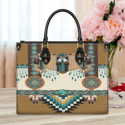 Brown Pattern Breastplate Native Leather Handbag WCS023