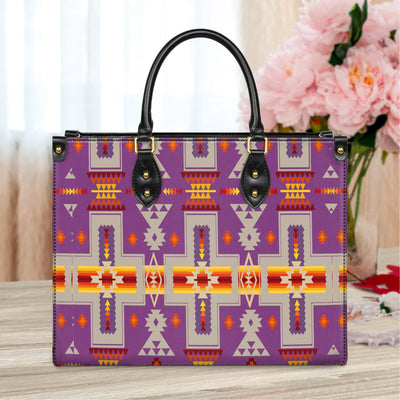 Light Purple Design Native Leather Handbag WCS054