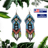 SALE 30% OFF - Blue Black Eagle Beaded Handmade Earrings For Women