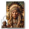 Custom Native American Chief Portrait Photo Canvas Art Gift Home Decor