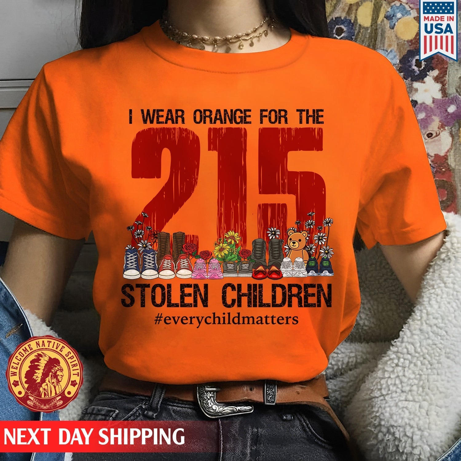 Every Child Matters I Wear Orange For The 215 Stolen Children For Orange Shirt Day Unisex T-Shirt/Hoodie/Sweatshirt