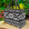 Black Pattern Native Leather Handbag WCS012