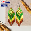 SALE 30% OFF -  Green Seed Bead Pattern Beaded Handmade Earrings For Women