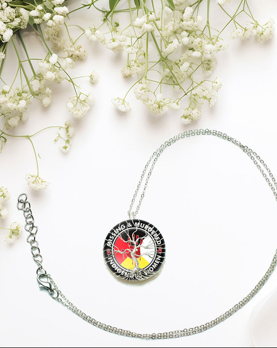 SALE 30% OFF - MMIW Handmade Necklace Tree of Life Tree Of Hope Silver Premium Unisex With Native American Style