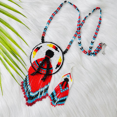 SALE 30% OFF - Indigenous Women Pattern Beaded Handmade Earrings For Women