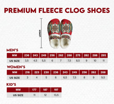 Fleece Unisex Owl Pattern Clog Shoes For Women and Men Native American Style