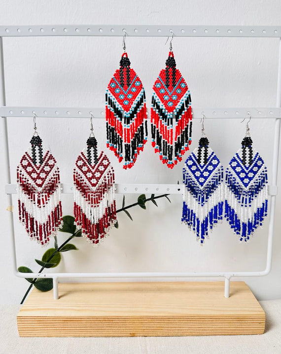 SALE 30% OFF - Indigenous Women Pattern Beaded Handmade Earrings For Women