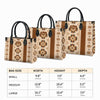 Personalized Leather Handbag for Women - Design Patterns Boho Aztec Style LB01