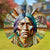 Colorful Native American Geronimo Chief Wind Spinner 013