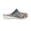 Unisex Turquoise Pattern Fleece Clog Shoes For Women and Men Native American Style