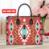 Personalized Leather Handbag for Women - Design Patten Boho Aztec Style LB05