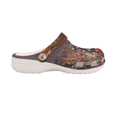 Fleece Unisex Women Pattern Clog Shoes For Women and Men Native American Style