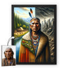 Custom Native American Chief Standing Portrait Photo Canvas Art Gift Home Decor