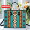 Personalized Leather Handbag for Women - Design Patten Boho Aztec Style LB07