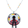 SALE 30% OFF - Indigenous Women Handmade Beaded Patch Necklace Pendant