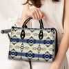 Seamless Geometric Pattern Leather Handbag WCS034