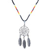 SALE 30% OFF - Long Silver Dreamcatcher Dark Blue Handmade Beaded Necklace For Women Native American Style