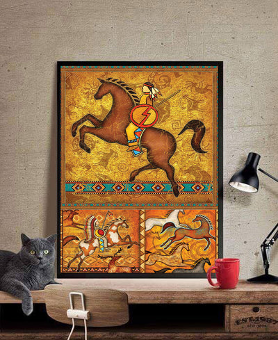 The Orange Native American Horse Poster/Canvas