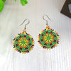 SALE 30% OFF - Cute Round Green Beaded Handmade Earrings For Women