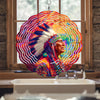 Colorful Native American Old Chief Wind Spinner 022
