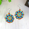 SALE 30% OFF - Cute Round Turquoise Blue Beaded Handmade Earrings For Women