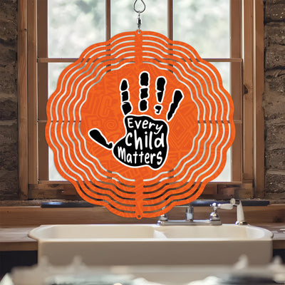 Colorful Native American Every Child Matters Handprint Wind Spinner 016