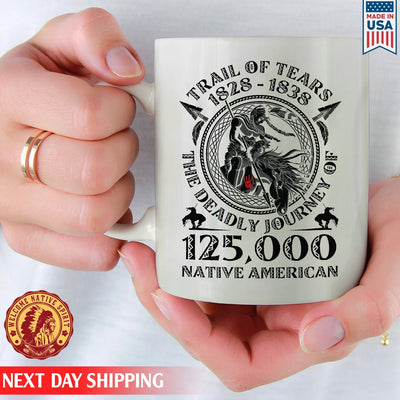 Trail Of Tears  Native American Man Ride Horse Ceramic Coffee Mug