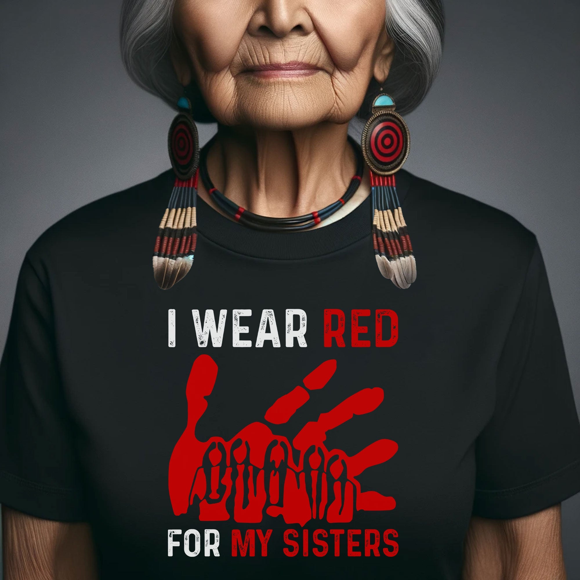 MMIW I Wear Red For My Sister Red Hand Unisex Hoodie/Sweatshirt/T-Shirt