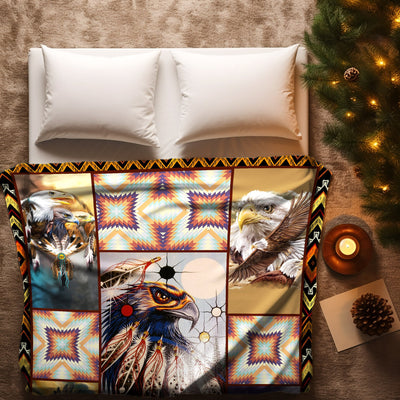 Native American Spirit Eagles Birds Soft And Warm Fleece Blanket