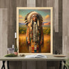 Custom Native American Chief Standing Portrait Photo Canvas Art Gift Home Decor