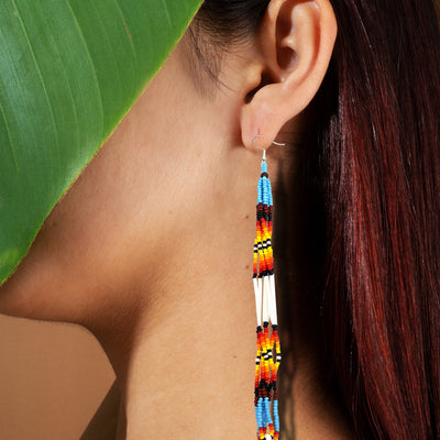 SALE 30% OFF - Multi-Color Long Beaded Handmade Earrings For Women