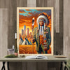 Custom Native American Chief Standing Portrait Photo Canvas Art Gift Home Decor