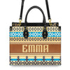 Personalized Leather Handbag for Women - Design Patten Boho Aztec Style LB03